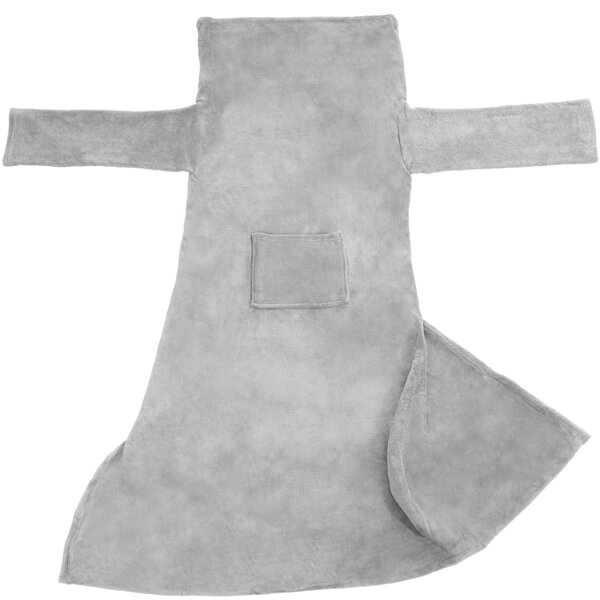 Tectake 402431 deka s rukávy - 200 x 170 cm,šedá