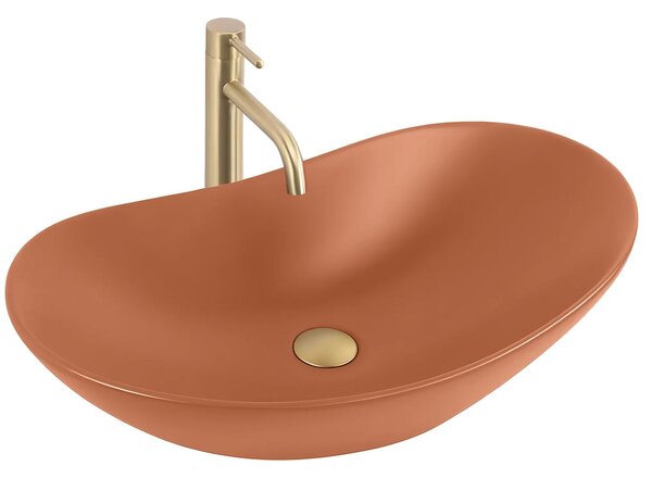 Rea Royal, umyvadlo na desku 615×360×155 mm, oranžová matná, REA-U3530