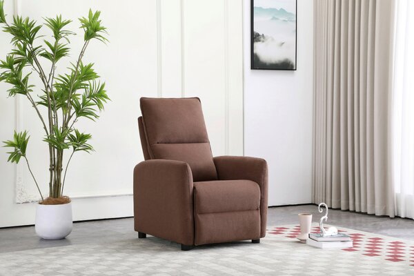 TELEVIZNÍ KŘESLO, dřevo, kov, plast, textil, hnědá Carryhome - TV křesla