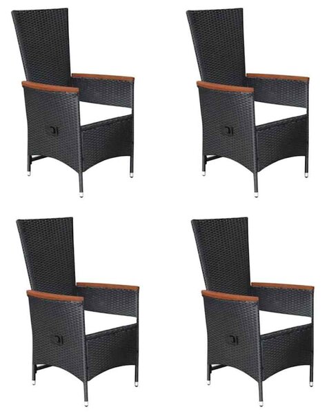 5dílný zahradní jídelní set černý 3068757
