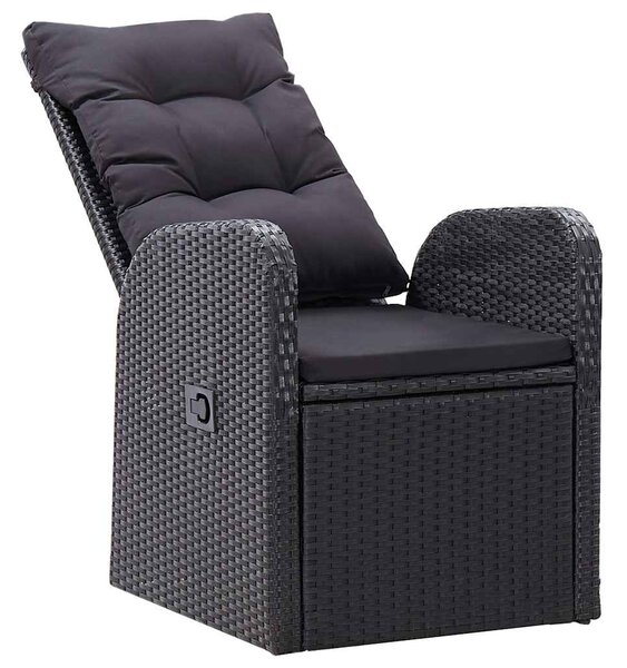 5dílný zahradní jídelní set černý 3068766