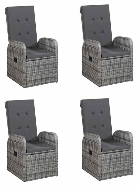 5dílný zahradní jídelní set šedý 3068765