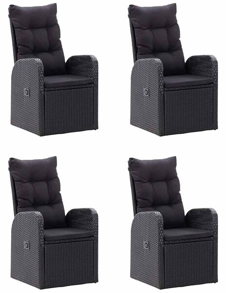 5dílný zahradní jídelní set černý 3068766