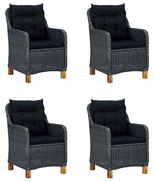 5dílný zahradní jídelní set tmavě šedý 3068789