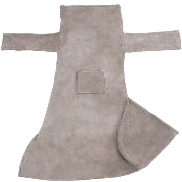 Tectake 403044 2 deky s rukávy - 200 x 170 cm,šedá