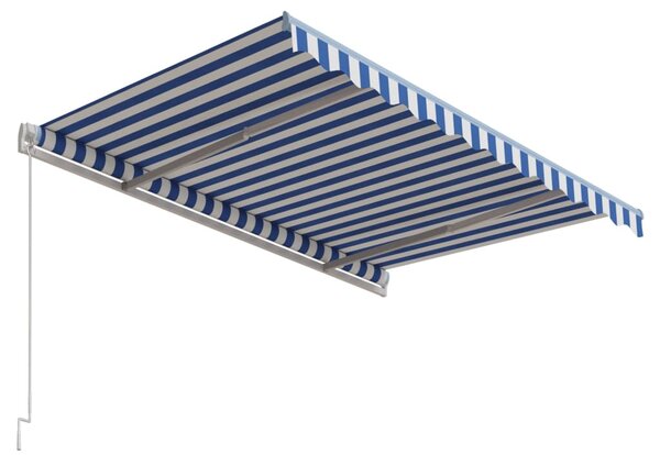 Automatická zatahovací markýza 300 x 250 cm modrobílá 3068866