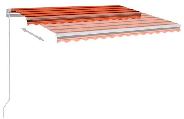 Ručně zatahovací markýza s LED světlem 350x250 cm oranžovohnědá 3068885