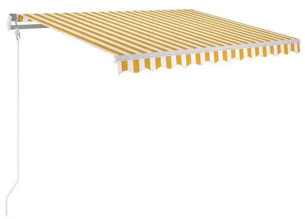Ručně zatahovací markýza 350 x 250 cm žlutobílá 3068878