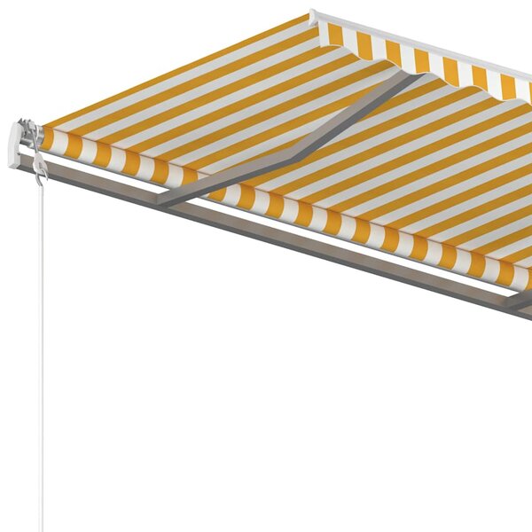 Ručně zatahovací markýza 350 x 250 cm žlutobílá 3068878