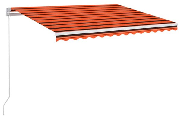 Ručně zatahovací markýza s LED světlem 350x250 cm oranžovohnědá 3068885