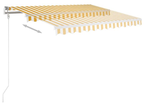 Ručně zatahovací markýza 350 x 250 cm žlutobílá 3068878