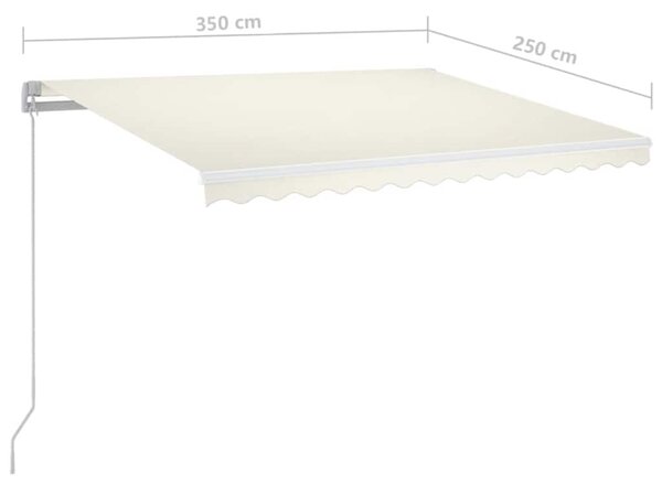 Ručně zatahovací markýza 350 x 250 cm krémová 3068877