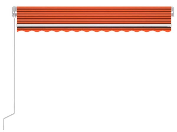 Ručně zatahovací markýza s LED světlem 350x250 cm oranžovohnědá 3068885