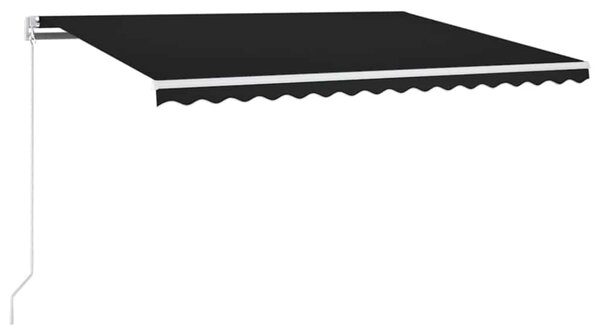 Ručně zatahovací markýza s LED světlem 400 x 300 cm antracitová 3068904