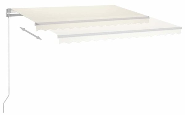 Ručně zatahovací markýza s LED světlem 400 x 350 cm krémová 3068982
