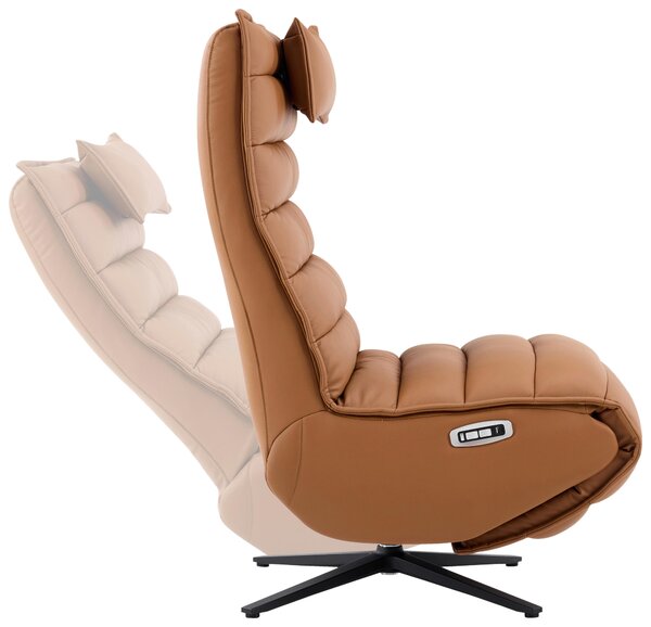 RELAXAČNÍ KŘESLO, kov, textil, kůže, černá, koňaková Stylife - Relaxační křesla
