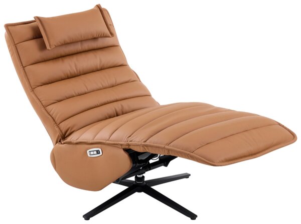 RELAXAČNÍ KŘESLO, kov, textil, kůže, černá, koňaková Stylife - Relaxační křesla