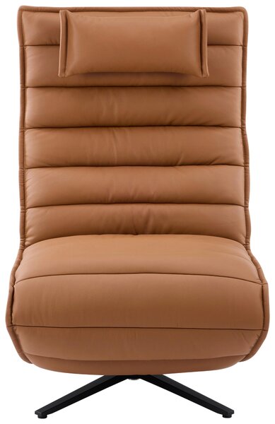 RELAXAČNÍ KŘESLO, kov, textil, kůže, černá, koňaková Stylife - Relaxační křesla