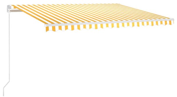 Automatická zatahovací markýza 450 x 300 cm žlutobílá 3068928