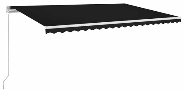 Ručně zatahovací markýza s LED světlem 500 x 300 cm antracitová 3068944