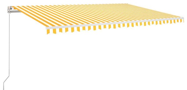 Ručně zatahovací markýza 500 x 300 cm žlutobílá 3068938