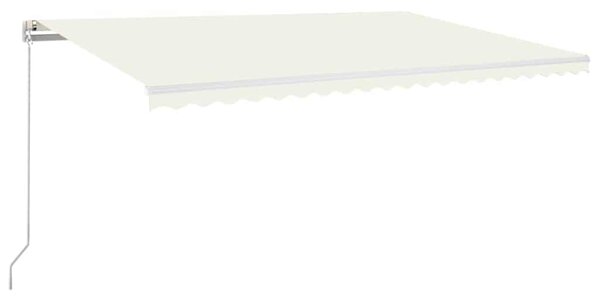 Ručně zatahovací markýza s LED světlem 500 x 300 cm krémová 3068942