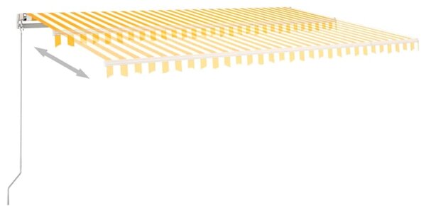 Ručně zatahovací markýza 500 x 300 cm žlutobílá 3068938