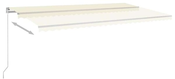 Ručně zatahovací markýza s LED světlem 600 x 300 cm krémová 3068962
