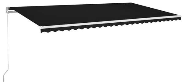 Ručně zatahovací markýza s LED světlem 600 x 300 cm antracitová 3068964