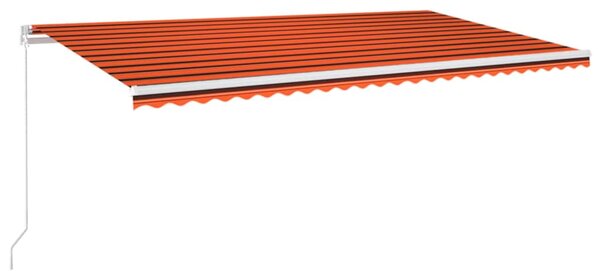 Ručně zatahovací markýza s LED světlem 600x300 cm oranžovohnědá 3068965