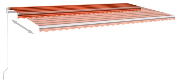 Ručně zatahovací markýza s LED světlem 600x300 cm oranžovohnědá 3068965