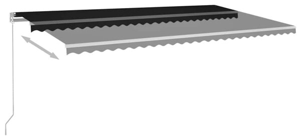Ručně zatahovací markýza s LED světlem 600 x 300 cm antracitová 3068964