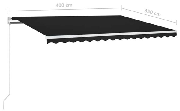Ručně zatahovací markýza 400 x 350 cm antracitová 3068979