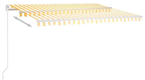 Ručně zatahovací markýza 400 x 350 cm žlutobílá 3068978