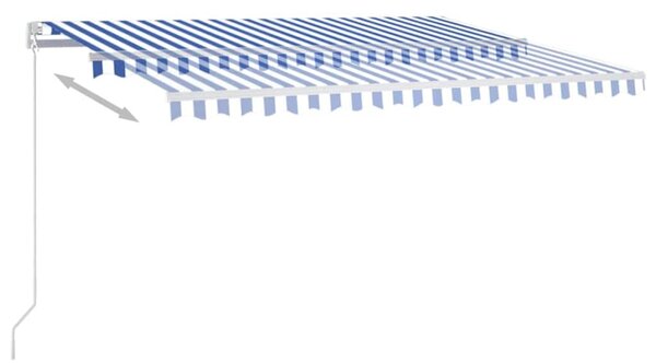 Ručně zatahovací markýza 400 x 350 cm modrobílá 3068976