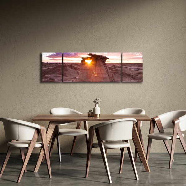 Obraz - západ slunce na poušti (170x50 cm)