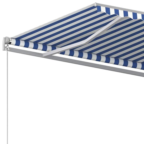 Ručně zatahovací markýza 400 x 350 cm modrobílá 3068976