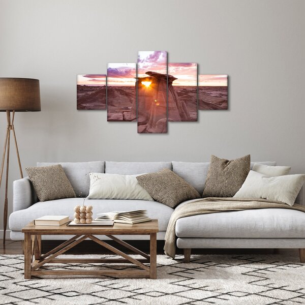 Obraz - západ slunce na poušti (125x70 cm)