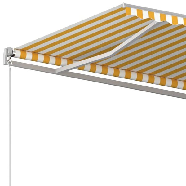 Ručně zatahovací markýza 400 x 350 cm žlutobílá 3068978
