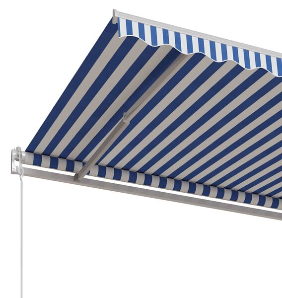 Automatická zatahovací markýza 400 x 350 cm modrobílá 3068986