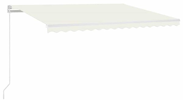 Ručně zatahovací markýza s LED světlem 400 x 350 cm krémová 3068982
