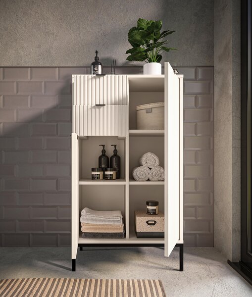 VYSOKÁ KOMODA, kašmírová, 60/106/32 cm MID.YOU - Koupelnové série, Online Only
