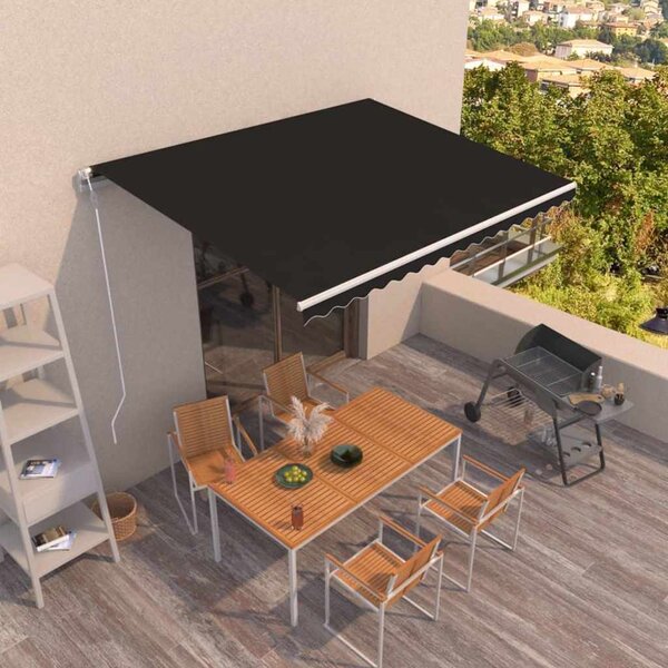 Automatická zatahovací markýza 400 x 350 cm antracitová 3068989