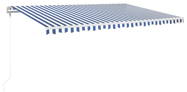 Automatická zatahovací markýza 500 x 350 cm modrobílá 3069026