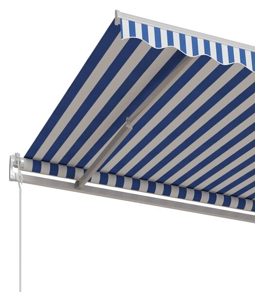 Automatická zatahovací markýza 500 x 350 cm modrobílá 3069026
