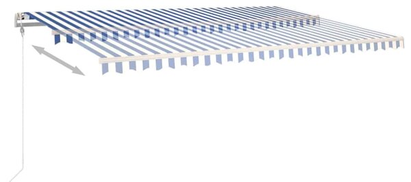 Automatická zatahovací markýza 500 x 350 cm modrobílá 3069026