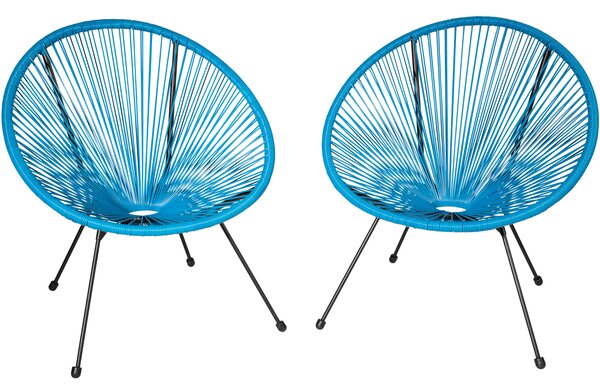 Tectake 403306 sada 2 židlí gabriella - modrá