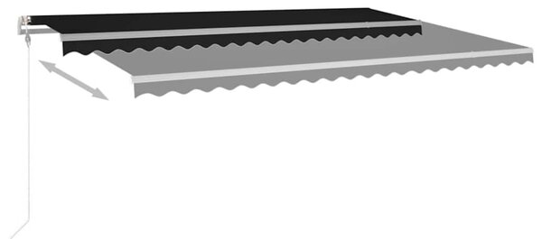 Automatická zatahovací markýza 500 x 350 cm antracitová 3069029