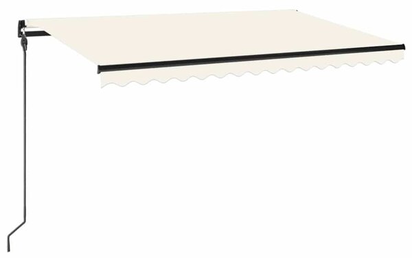 Ručně zatahovací markýza s LED světlem 450 x 300 cm krémová 3069122