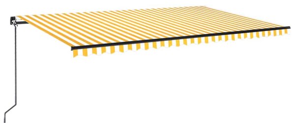Ručně zatahovací markýza 500 x 300 cm žlutobílá 3069138